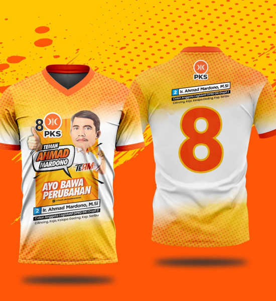 Kaos Jersey partai PKS Full Printing