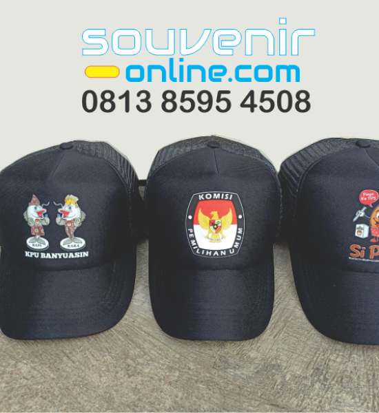 Topi Jaring Hitam Logo KPU 