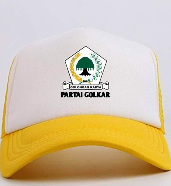 Topi Jaring Golkar Kuning Putih