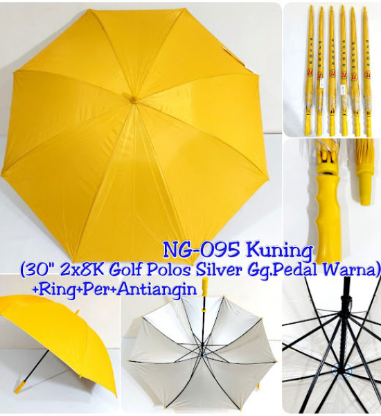 Payung Golf Kuning Dalam Silver 