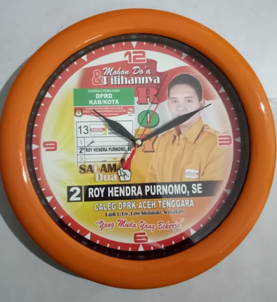Jam Dinding partai Orange 30 cm 